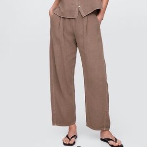 GAP Taupe Gauze Barrel Pants